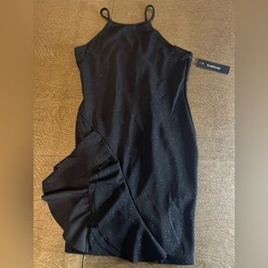 Black sparkly Bebe midi dress